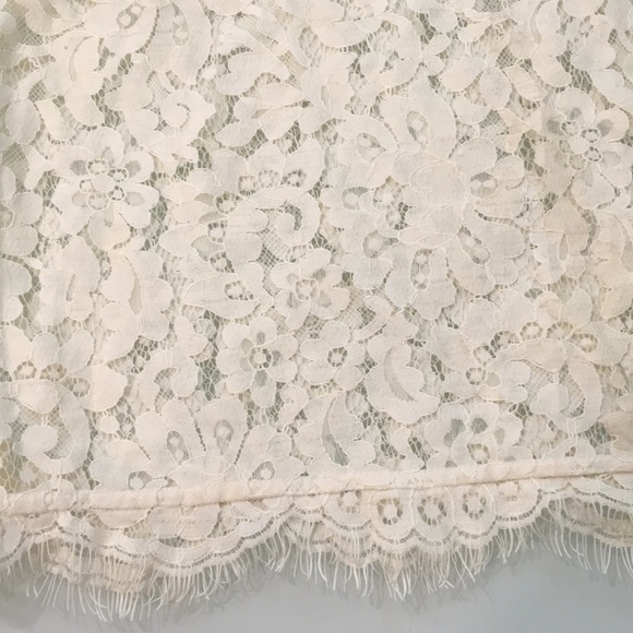 NEW Joie Addison Scalloped Lace Cream Top - Picture 6 of 7